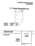 COVER Diagram and Parts List for WDG336RED0  Frigidaire Dryer
