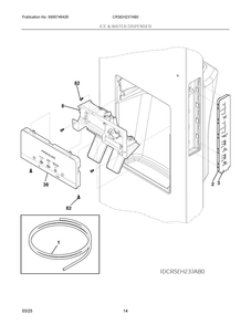 Ice And Water Dispenser Diagram and Parts List for CRSEH237AB0  Frigidaire Refrigerator