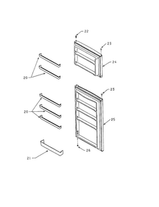 Doors Diagram and Parts List for 56461040  Kenmore Refrigerator