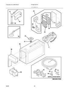 Ice Maker Diagram and Parts List for FFHB2750TP4  Frigidaire Refrigerator
