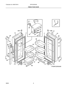 Fresh Food Door Diagram and Parts List for ERFG2393AS5  Frigidaire Refrigerator