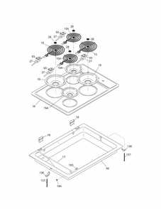 Maintop Diagram and Parts List for 79042493402  Kenmore Cooktop