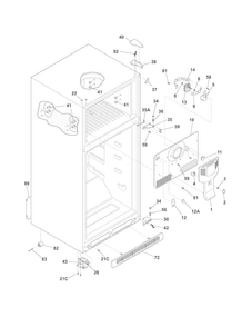 Cabinet Diagram and Parts List for FFTR2126NW6  Frigidaire Refrigerator