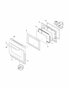 Door Diagram and Parts List for 79093003310  Kenmore Range