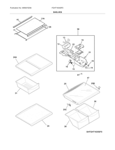 Shelves Diagram and Parts List for FGHT1835SF0  Frigidaire Refrigerator