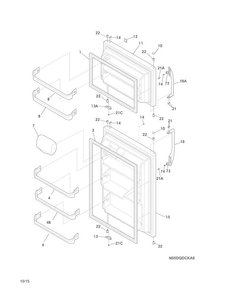 Doors Diagram and Parts List for FFTR1814QW3  Frigidaire Refrigerator