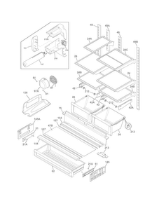 Shelves Diagram and Parts List for DGHF2360PF0  Frigidaire Refrigerator