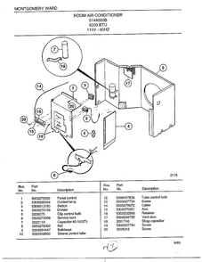 Room Air Conditioner Page 4 Diagram and Parts List for 5144000B  Frigidaire Air Conditioner