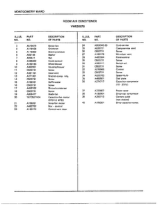 Room Air Conditioner Page 4 Diagram and Parts List for 5057B  Frigidaire Air Conditioner