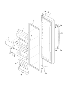 Refrigerator Door Diagram and Parts List for FPHC2399PF0  Frigidaire Refrigerator