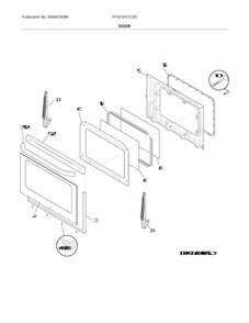 Door Diagram and Parts List for FFGF3017LSG  Frigidaire Range
