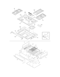 Top/drawer Diagram and Parts List for FPGS3085PFA  Frigidaire Range