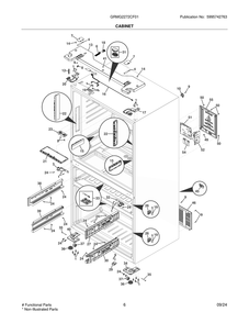 Cabinet Diagram and Parts List for GRMG2272CF01  Frigidaire Refrigerator
