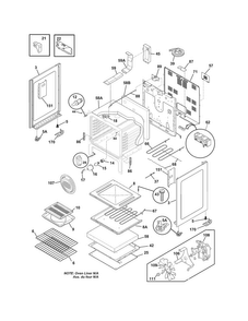 Body Diagram and Parts List for LEEF3021MSD  Frigidaire Range