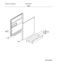 Door Diagram and Parts List for EW24ID70QT4A  Electrolux Dishwasher