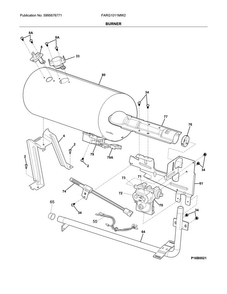 Burner Diagram and Parts List for FARG1011MW2  Frigidaire Dryer