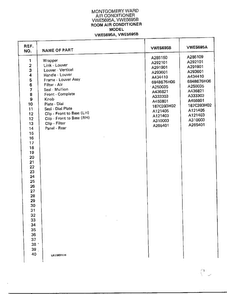 Room Air Conditioner Page 2 Diagram and Parts List for 5695A  Frigidaire Air Conditioner