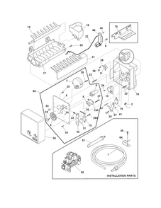 Freezer Ice Maker Diagram and Parts List for EW28BS85KS3  Electrolux Refrigerator