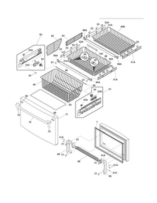 Freezer Drawer - Basket Diagram and Parts List for EW28BS71ISE  Electrolux Refrigerator