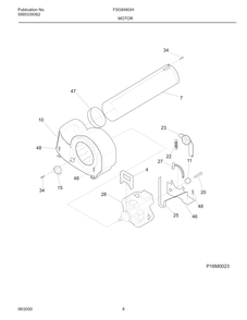 Motor Diagram and Parts List for FSG849GHQ0  Frigidaire Dryer