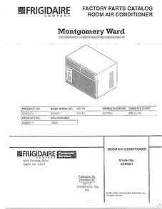 Part Location Diagram of 95MR-D02 Frigidaire Owner's guide