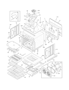 Upper Oven Diagram and Parts List for FPET3085PFB  Frigidaire Wall Oven