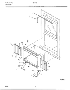 Window Mounting Parts Diagram and Parts List for 5174001B  Frigidaire Air Conditioner