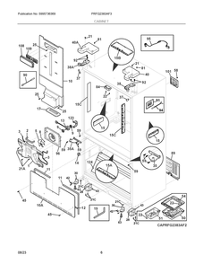 Cabinet Diagram and Parts List for PRFG2383AF3  Frigidaire Refrigerator