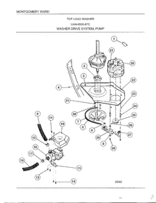 Washer Drive System/pump Diagram and Parts List for 6506-87C  Frigidaire Washer