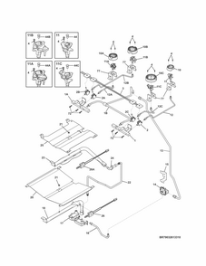 Burner Diagram and Parts List for 79032613317  Kenmore Range
