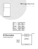 COVER Diagram and Parts List for PLHT219TCB3  Frigidaire Refrigerator
