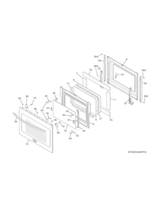 Door Diagram and Parts List for CGES3065PFG  Frigidaire Range