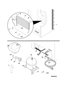 System Diagram and Parts List for LFFH17F7HWK  Frigidaire Freezer
