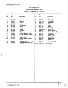 Cabinet Drum And Heat Duct Page 2 Diagram and Parts List for 8389-80A  Frigidaire Dryer