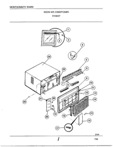 Room Air Conditioner Diagram and Parts List for 5154007  Frigidaire Air Conditioner