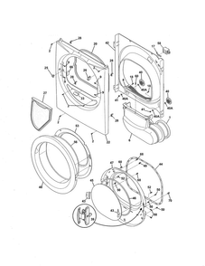Front Panel/lint Filter Diagram and Parts List for FASE7021NW0  Frigidaire Dryer