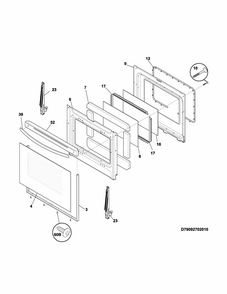 Door Diagram and Parts List for 79094204311  Kenmore Range