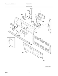 Backguard Diagram and Parts List for FGEF3059TFA  Frigidaire Range