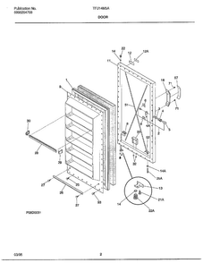 Door Diagram and Parts List for TFU14M5A  Tappan Freezer