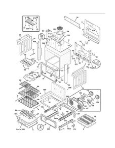 Body Diagram and Parts List for FPES3085KFE  Frigidaire Range