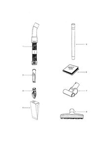 Hose/attachments Diagram and Parts List for EL5010A  Electrolux Upright Vacuum