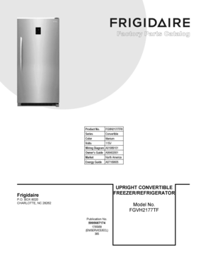 01 - COVER SHEET Diagram and Parts List for FGVH2177TF0  Frigidaire Freezer