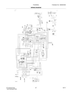 21 - WIRING DIAGRAM Diagram and Parts List for FGUS2632LP2  Frigidaire Refrigerator