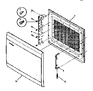 Door Diagram and Parts List for SMS138T1B(941354496)  Tappan Microwave