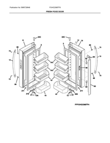 Fresh Food Door Diagram and Parts List for FGHG2368TF8  Frigidaire Refrigerator