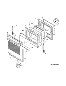 Door Diagram and Parts List for KAEF3016MSF  Kelvinator Range