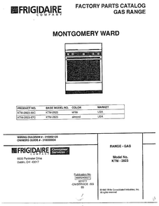 Front Page Diagram and Parts List for 2823  Frigidaire Range