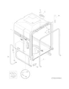Tub Diagram and Parts List for FFBD2406NB7B  Frigidaire Dishwasher