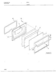 Door Diagram and Parts List for 480440A  Frigidaire Range
