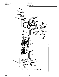 Freezer Cabinet Diagram and Parts List for FRS24AGGW9  Frigidaire Refrigerator